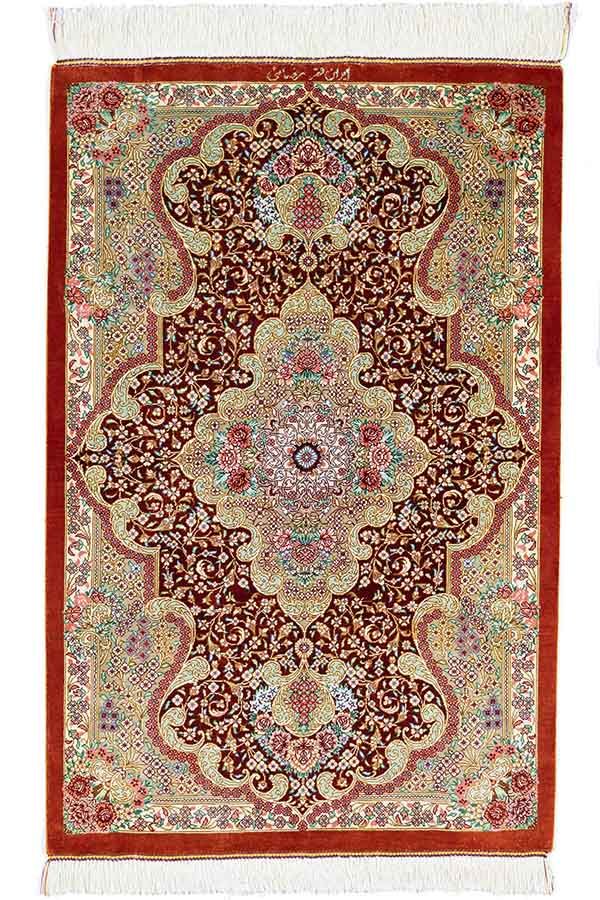 人気ブランド多数対象 ペルシャ絨毯 シルク 約58cm x 90cm 玄関マット