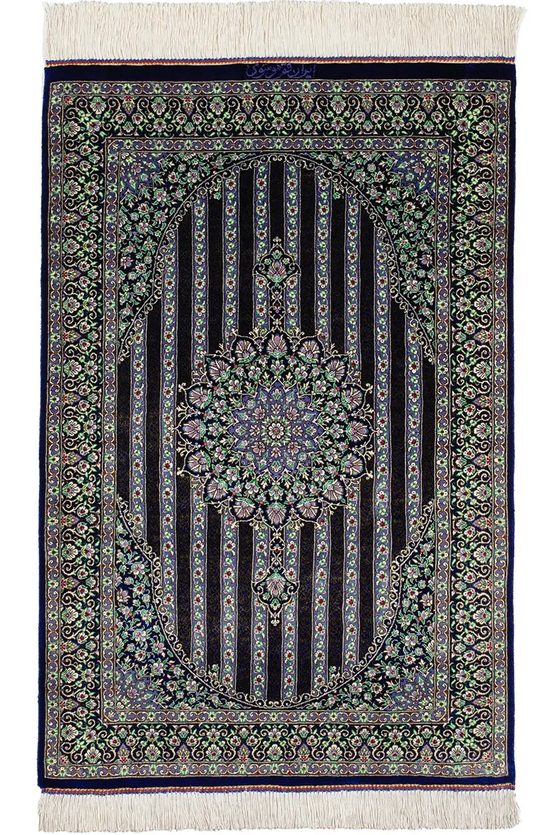 楽天市場】ペルシャ絨毯 クム産 ムサビ工房 シルク 約60cm x 95cm 玄関