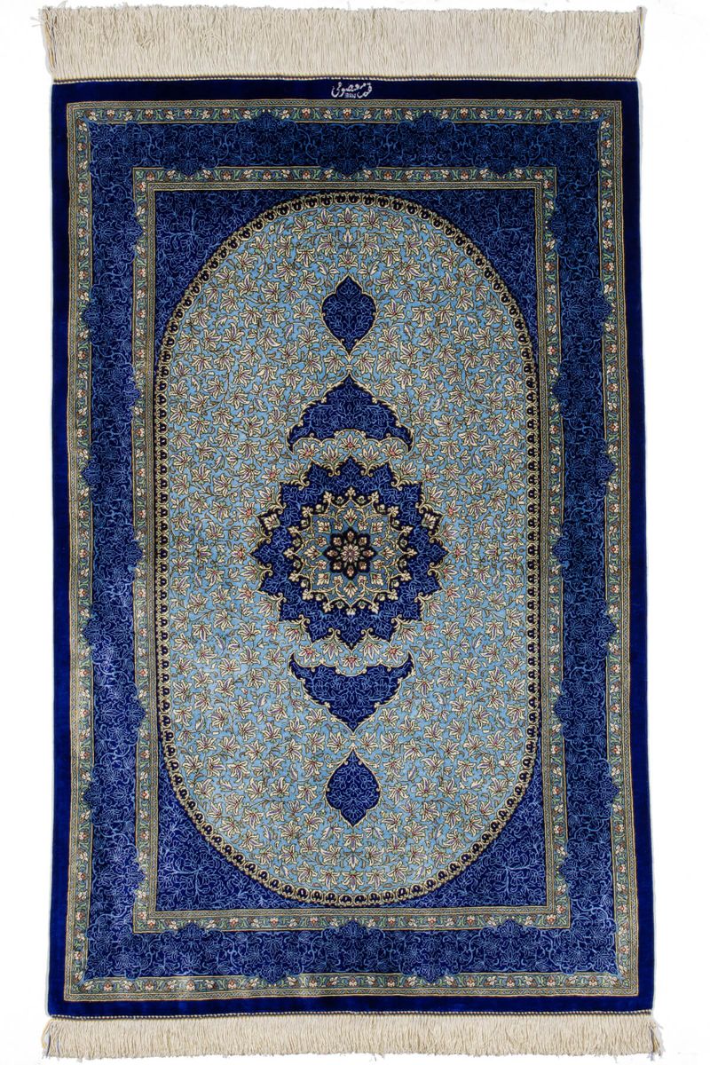タペストリー絨毯 楽天市場】ペルシャ絨毯 シルク 約130cm x 201cm リビングサイズ