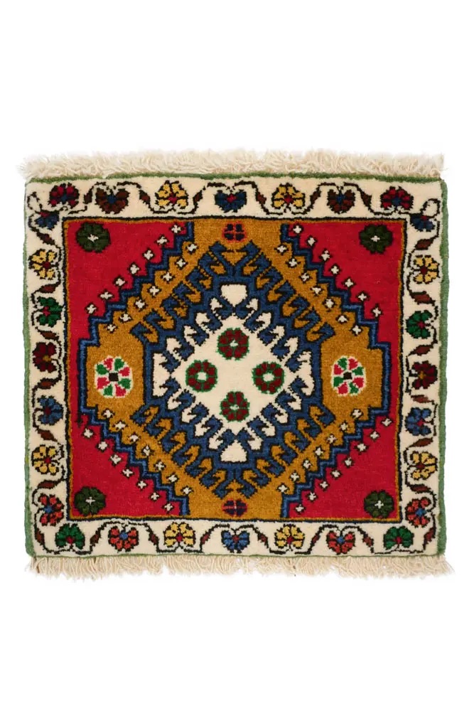 ペルシャ絨毯 ミニ ハート型 32×35cm あざやかレッド 小花柄 ナイン産 imgrc0123538243.jpg