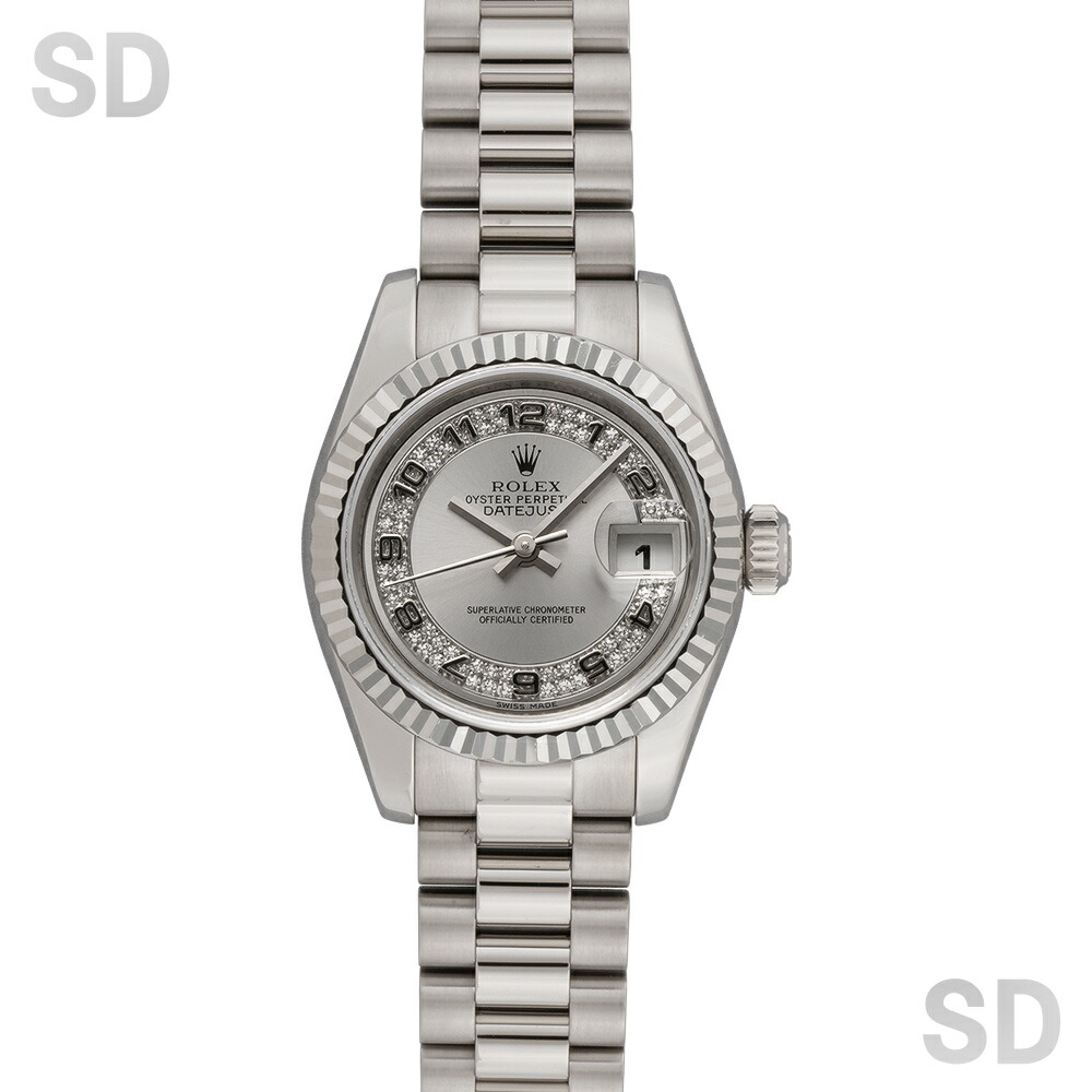 【無金利60回ローン】ROLEX ロレックス デイトジャスト26 179179MA グレー/ミリヤードダイヤ/アラビア レディース 【中古】