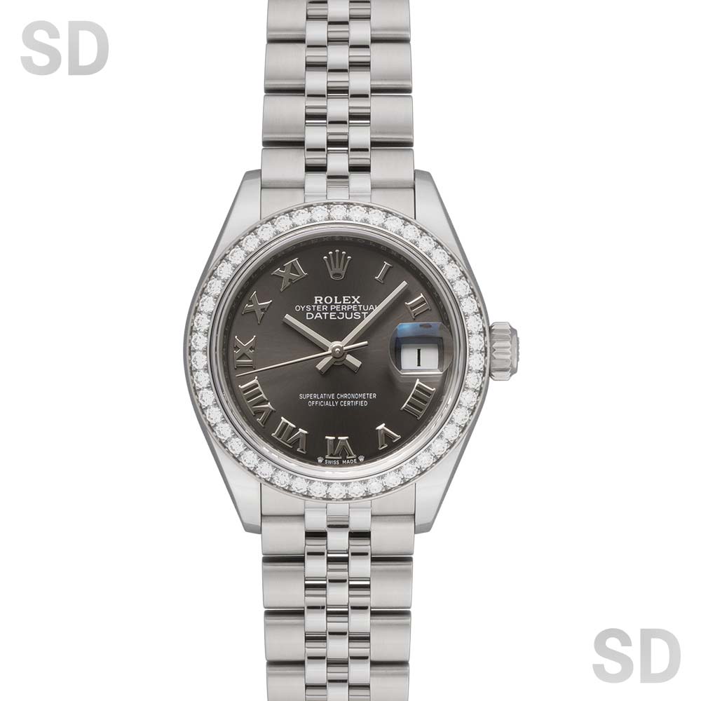 【無金利60回ローン】ROLEX ロレックス デイトジャスト28 279384RBR ダークグレー/ローマ/ベゼルダイヤ レディース 【中古】|ロレックス専門店サテンドール