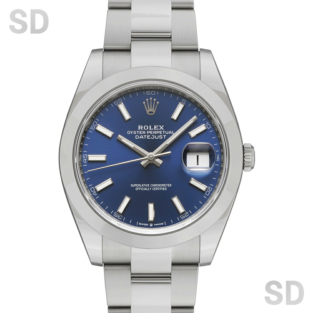 【無金利60回ローン】ROLEX ロレックス デイトジャスト41 126300 ブライトブルー メンズ 【中古】