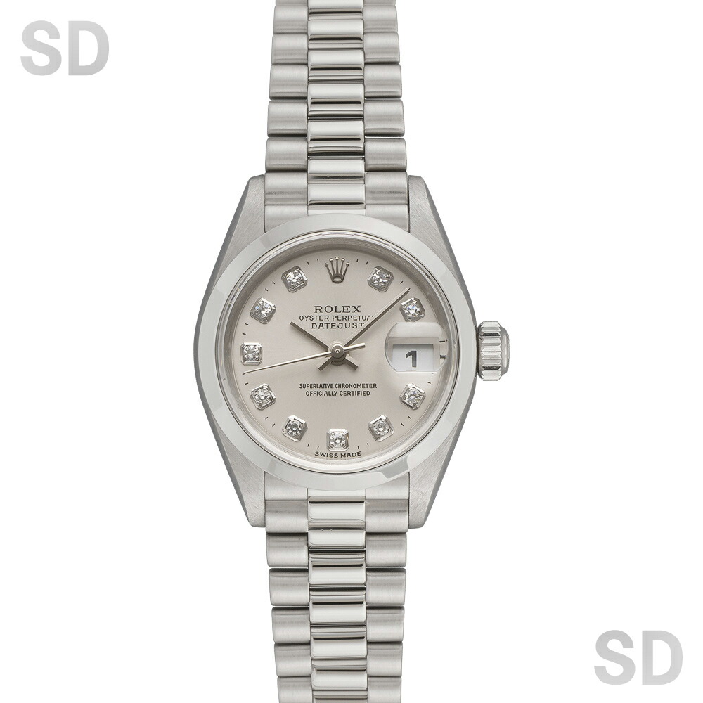 【無金利60回ローン】ROLEX ロレックス デイトジャスト 69166G シルバー/ダイヤ レディース 【中古】