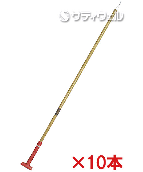 【送料無料】【法人専用】テラモト FXハンドル 木柄S レッド CL-374-130-2 10本セット|サティウェル店