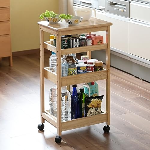 楽天市場】山善(YAMAZEN) ワゴン キャスター付き 3段 (折りたたみ