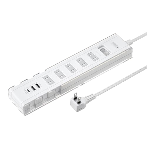 サンワサプライ USB充電機能付きタップ スタンド付き（2P・5個口・3m・ホワイト） TAP-B47UC-3W 送料無料