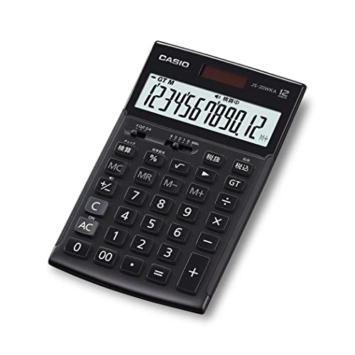 カシオ 本格実務計算器 12桁 検算役立つこと ジャスト手合い 黒いこと JS-20WKA-BK-N 緑であること買いもとめる法其れ相応 エコ目じるし御墨付き 貨物輸送無料