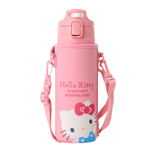 サンリオ(SANRIO) カバー付きステンレスボトル ハローキティ 子供 保冷専用 容量：470mL 名前スペース付き ワンタッチオープ 送料無料