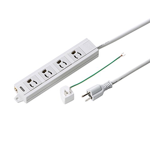 サンワサプライ(Sanwa Supply) 電源タップ 3P・4個口 10m 裏面マグネット・3P→2P変換アダプタ付き TAP-MG3 送料無料