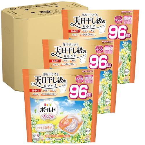 ボールド 洗濯洗剤 ジェルボール 4in1 心弾けるシトラス&ヴァーベナの香り 詰め替え 96個ｘ3袋 [大容量] [ケース品] 送料無料