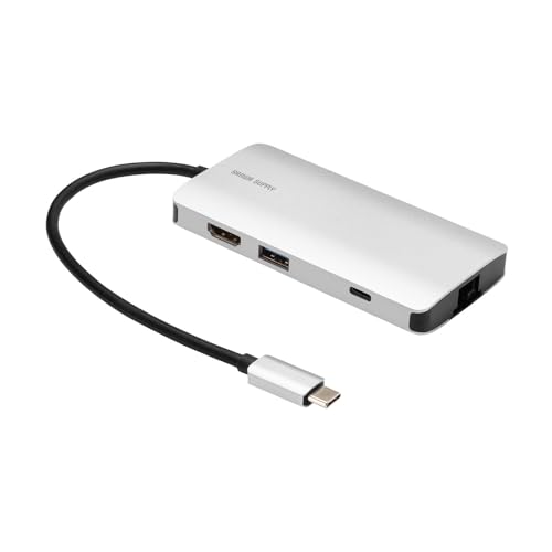 サンワサプライ USB Type-C ドッキングステーション 7in1 4K/30Hz HDMI 100W PD 1GbE SD/mic 送料無料｜サトイチ商会