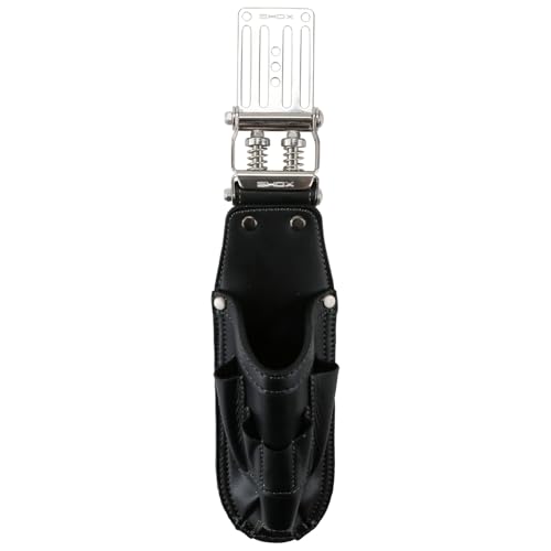 SHOX(ショックス) ペンインパクトドライバーケース SHOX機構(衝撃吸収バネ)で歩行時の振動軽減 高さ調整可能 牛革＋ステンレスホ 送料無料