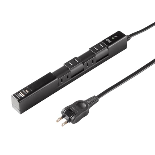 サンワサプライ 回転タップ（AC4個口＋Type-C＋USB-A・PD20W・ブラック） TAP-B113UC-2BK 送料無料 4,136円