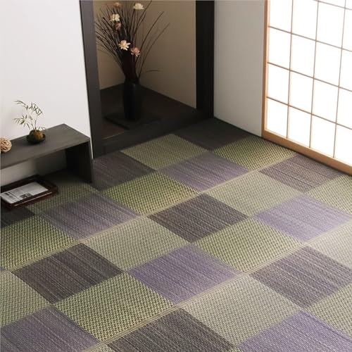 イケヒコ い草 自然素材 ラグ カーペット 花ござ 裏張りなし 正方形 単品 ピーア グレー 約255&times;255cm 団地間4.5畳 中国 送料無料｜サトイチ商会 10,240円