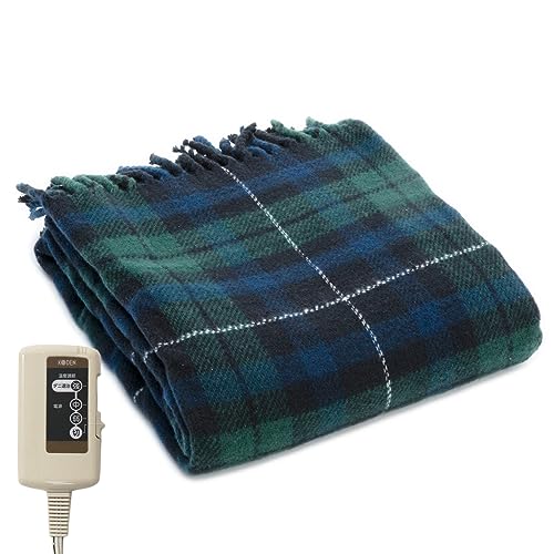広電(KODEN) 電気毛布 ひざ掛け ネイビー チェック柄 大判 140×82cm 洗える ダニ退治 省エネ スライド温度調節 CWN 送料無料