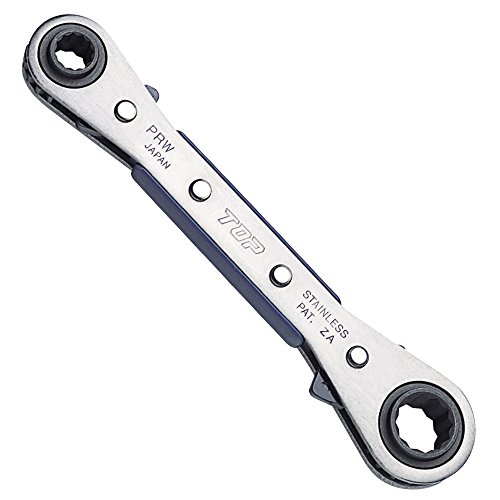 トップ工業 (TOP) 4サイズ板ラチェットレンチ 19x21mm 22x24mm 20°送り 12角 ステンレス製 PRW-7 燕三条 送料無料