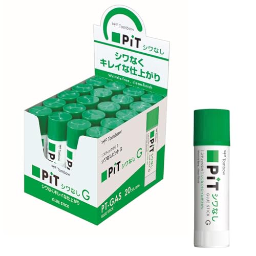 トンボ鉛筆 スティックのり シワなしPiT (薄い紙でも貼りやすい) Gサイズ (39g) 20本 PT-GAS-20P 送料無料