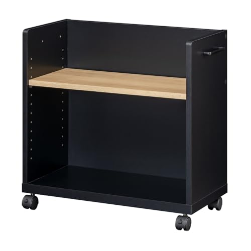 白井加工傍え手押し車 仕合わせ 幅60糎 高さ60糎 黒いこと単色 キャスター付 事務室 納める 事務室調度品 オフィスコ OBK-6 貨物輸送無料