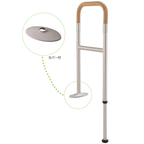 マツ六　BAUHAUS　上がりかまち用手すり　F型　木目ナチュラル＋ステンカラー