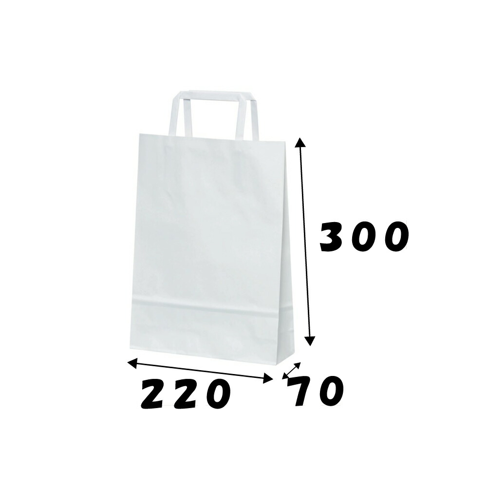 楽天市場】紙袋 手提げ HBT(4才) 晒無地（白無地） 50枚 幅260×マチ100
