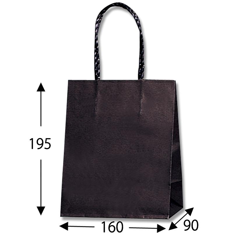 【ｹｰｽ販売】紙袋 ｽﾑｰｽﾊﾞｯｸﾞ 16-09 黒無地 300枚 　ｻｲｽﾞ :160×90×195mm