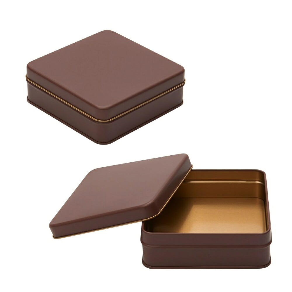 【取り寄せ品】無地缶 キャンディ スクエア缶 チョコレート 60個【スチール缶 角缶 角型 カラー無地 ラッピング ギフト】|サトーイク