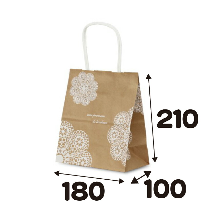 【ケース販売】Ｔ－1　レースィ（白）　200枚　 ｻｲｽﾞ 180×100×210mm【業務用　手提げ　ラッピング】
