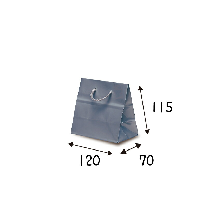 【ケース販売】紙袋　キュ－トバック　シルバー　・　100枚　 ｻｲｽﾞ 120×70×115mm【業務用　高級　手提げ　ラッピング　つや有　グロス　光沢感】