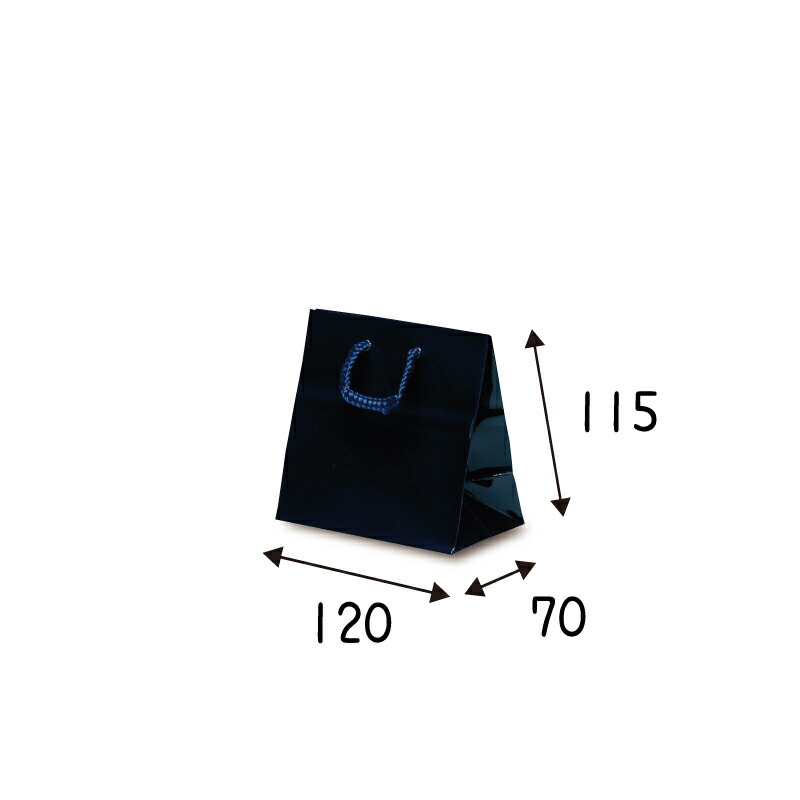 【ケース販売】紙袋　キュ－トバック　ネイビ－　　100枚　 ｻｲｽﾞ 120×70×115mm【業務用　高級　手提げ　ラッピング　つや有　グロス　光沢感】