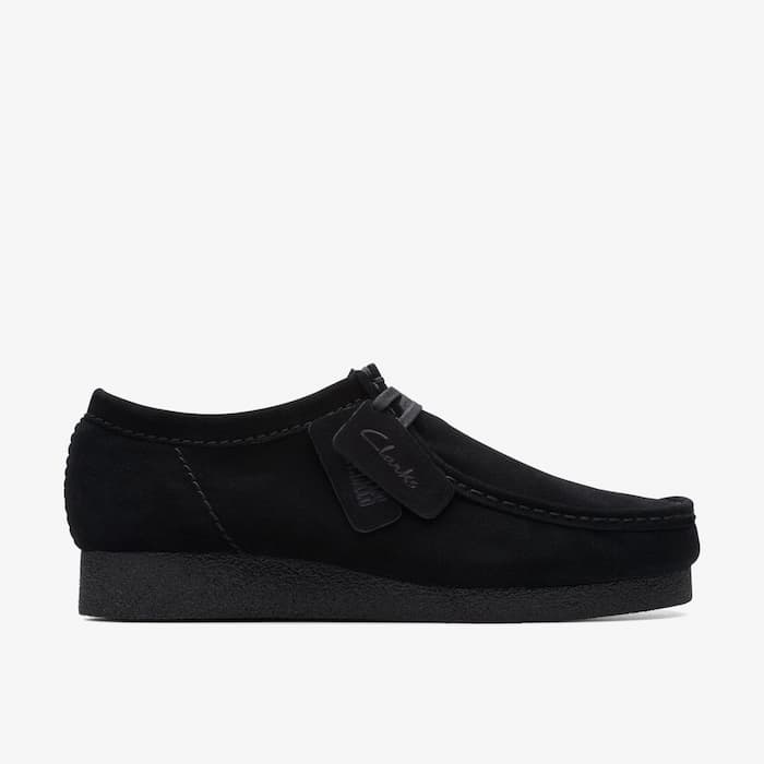 Clarks クラークス ワラビーエヴォウォータープルーフ WallabeeEVO WP メンズ 心地よいシューズ 黒いことスエードクロス 雨合羽 26177833