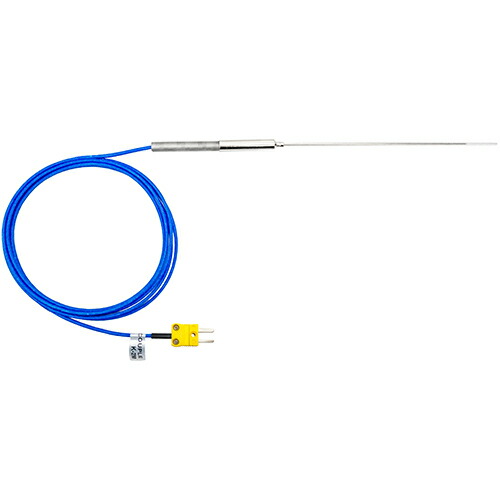 シースK熱電対 φ1.6ｍｍ MKG-S16050(ミニプラグ、ガラスリード線:2m)シース長500mm/常用限度600℃