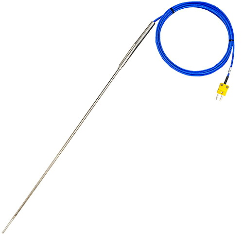 シースK熱電対 Φ6.4mm MKG-S64050 (ミニプラグ、ガラスリード線:2m)シース長500mm/800℃