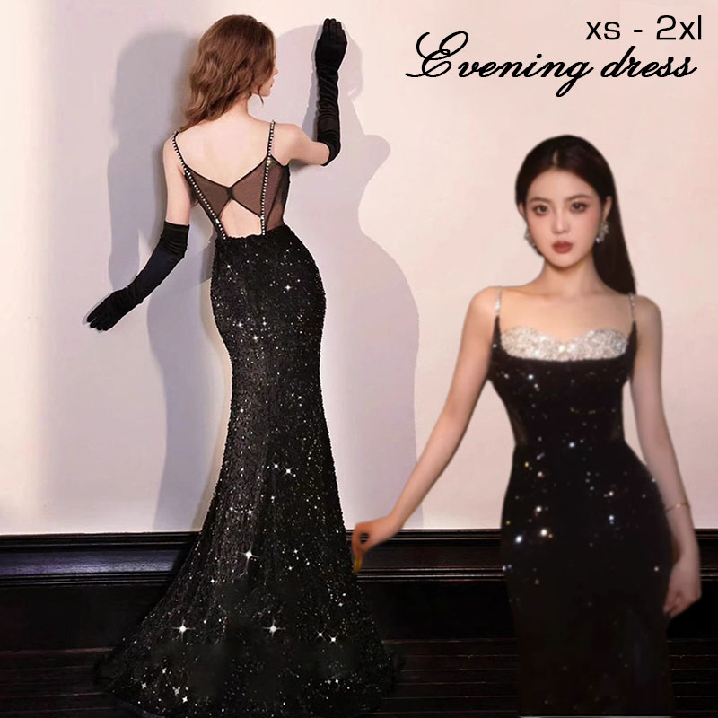 【買い回りマラソン期間限定セール】黒 ロングドレススレンダーライン可愛い花嫁ドレス 二次会ウェディングドレス 二次前撮り 後撮り 結婚式 海外挙式 披露宴 舞台演出衣装 成人式 撮影|SATOSISHOP