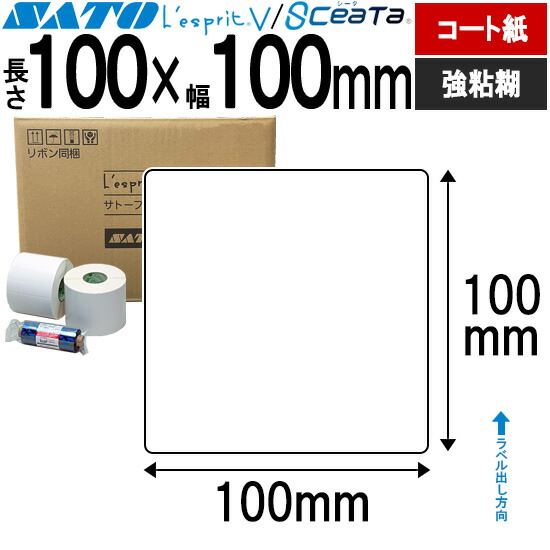 レスプリラベル シータラベル 3Ｓ厚地の外套紙 シュロの葉同梱 100×100 強粘 SATO サトー 完全無欠 レスプリ シータ 事務備品 事務 執務室 執務室備品 御役目用 御役目備品 バス発着場 付け札 リフィル 付け札印刷機 付け札印刷工 印刷機 印刷工 バーコード付け札