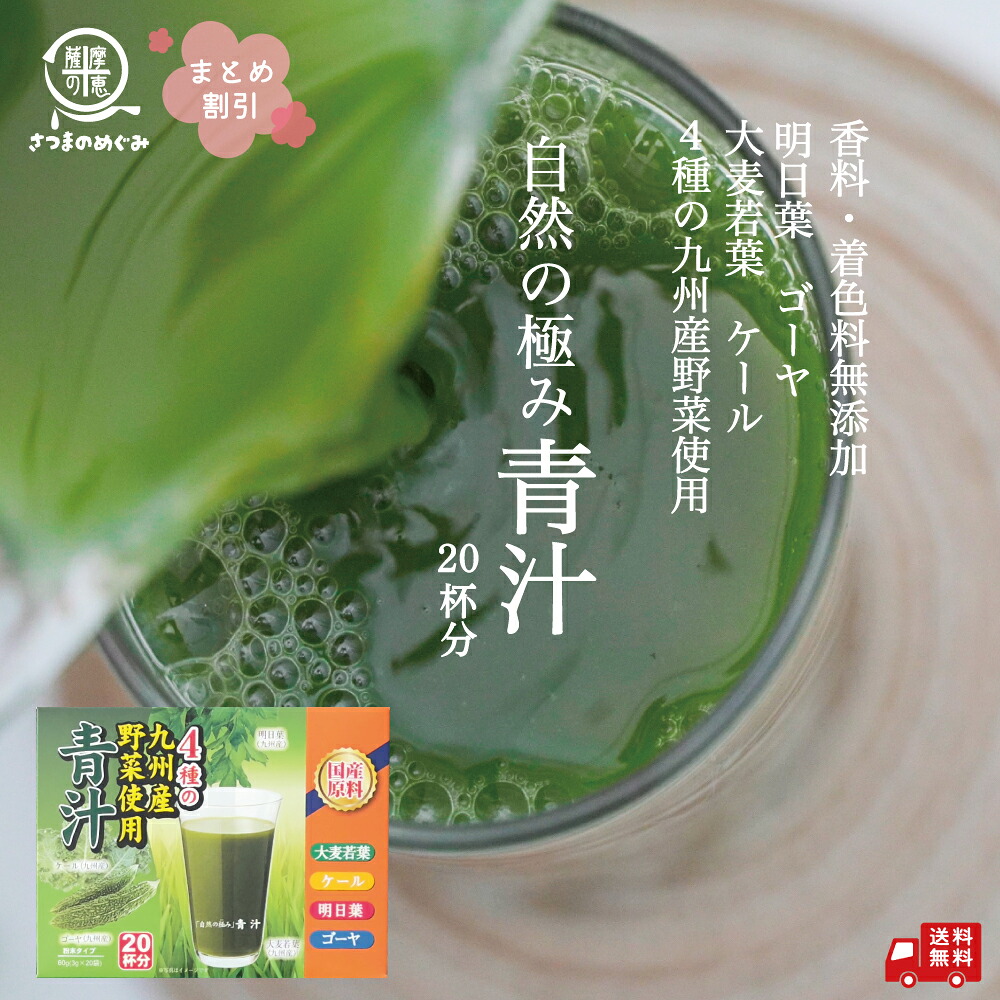 \まとめ割/ 九州産野菜使用 自然の極み 青汁 20包×9箱 ダイエット サプリメント 大麦若葉 明日葉 食物繊維 ビタミンE カルシウム シェイカー 女性 おいしい青汁 国産 安い 健康食品 まとめ割
