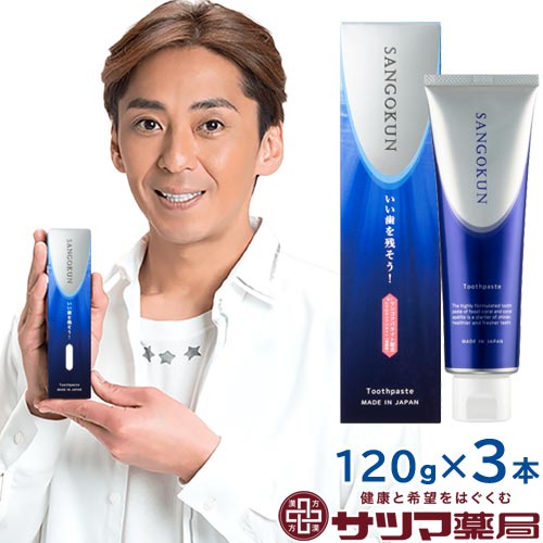 〔六基〕SANGOKUN 120g×3個セット | 送料無料 サンゴくん 珊瑚君 さんごくん 歯磨きR サンゴアパタイト 珊瑚アパタイト 化石サンゴ 歯を白く 虫歯 口臭 歯石 を防ぐ 歯垢 プラーク ヤニ 煙草のヤニ 除去 珊瑚の歯磨き 歯磨き粉 ペースト 日本製 通販 通信販売 市販|漢方のサツマ薬局 店