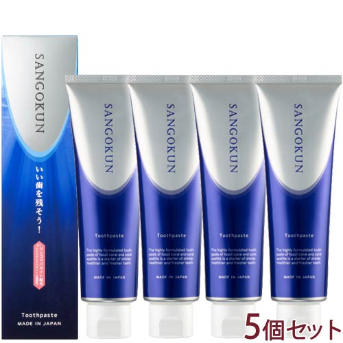 〔六基〕SANGOKUN 120g×5個セット | 送料無料 サンゴくん 珊瑚君 さんごくん 歯磨きR サンゴアパタイト 珊瑚アパタイト 化石サンゴ 歯を白く 虫歯 口臭 歯石 を防ぐ 歯垢 プラーク ヤニ 煙草のヤニ 除去 珊瑚の歯磨き 歯磨き粉 ペースト 日本製 通販 通信販売 市販