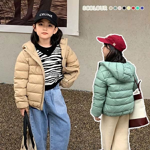 ダウンジャケット 子供服 秋冬用 防寒アウター 上着 軽量厚手 フード付き 長袖 入学入園幼稚園小学生用 誕生日プレゼント 150cm 140cm 大きいサイズ対応