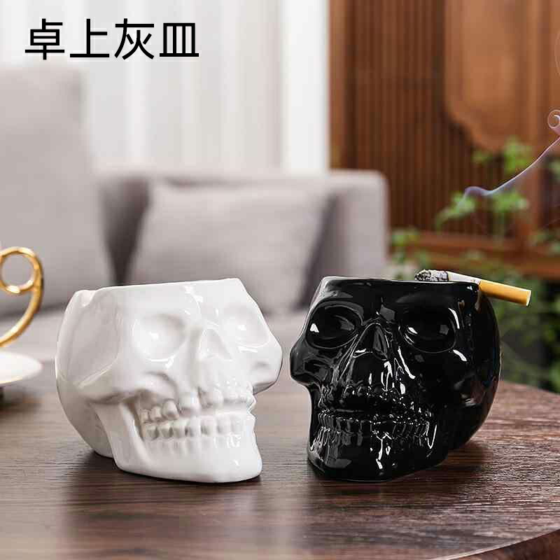 楽天市場】ドクロ スカル 灰皿 喫煙具 アシュトレイ タバコ 卓上