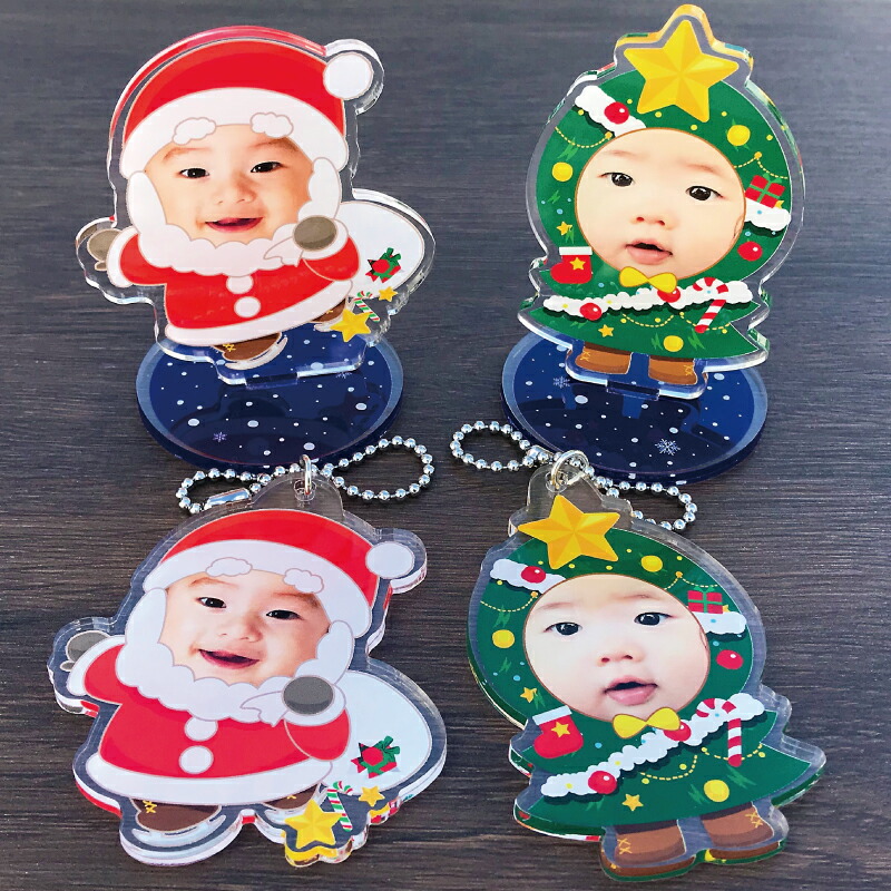 楽天市場】顔はめキーホルダー クリスマス 飾り 写真 キーホルダー 名
