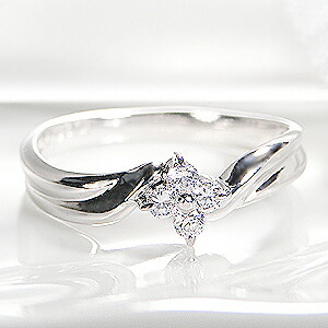 Pt900(ハード) 0.13ct ダイヤモンド フラワー リングジュエリー アクセサリー 指輪 プラチナ ハードプラチナ フラワー 送料無料 品質保証書 花 ギフト ダイヤリング ダイヤモンドリング ダイアリング ダイアモンドリング PT900 プレゼント 4月誕生石 代引手数料無料|アトリエ SAWA