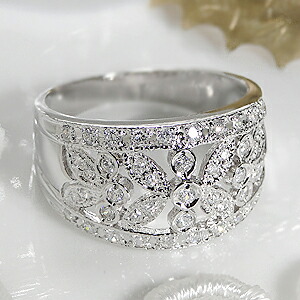 楽天市場】pt900【1.0ct】フラワー ダイヤモンド リングファッション