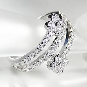 楽天市場】pt900【1.0ct】フラワー ダイヤモンド リングファッション