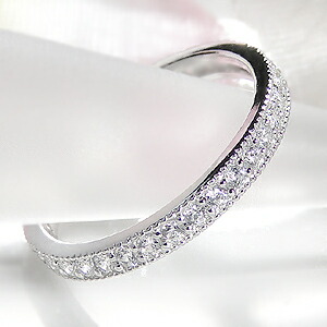 プラチナ900 0.5ct ダイヤモンド リングジュエリー・アクセサリー・レディース・指輪・リング・プラチナ・ダイヤモンド・フルエタニティ・pt900・ミル打ち・フルエタニティ・ アンティーク ・0.5ct・送料無料・刻印無料・品質保証書付・ギフト・プレゼント 代引手数料無料｜アトリエ　SAWA