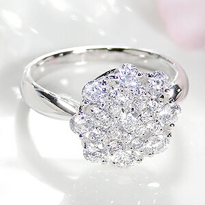 楽天市場】pt900【1.0ct】フラワー ダイヤモンド リングファッション
