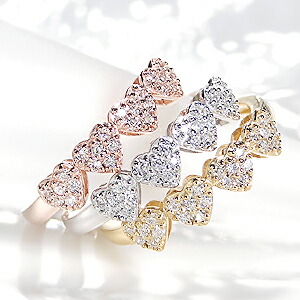 楽天市場】K18WG/YG/PG【0.20ct】クローバー ダイヤ パヴェ リング