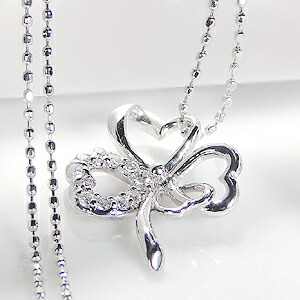 K18WG【0.13ct】クローバー ダイヤ ネックレス ファッション ジュエリー アクセサリー レディース ネックレス ホワイトゴールド ダイヤモンド ダイヤ ペンダント 四葉 18金 クローバー 送料無料 ギフト プレゼント 品質保証書 4月誕生石 Xmas クリスマス 幸運 お守り|アトリエ SAWA