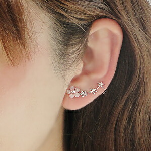 楽天市場】K18WG ピンクサファイア ダイヤモンド フラワー ピアス18金