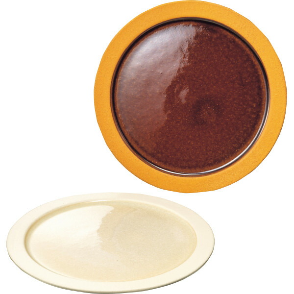Deepbreath ペアプレート White＆Caramel DB-2Pwc 【_ 信楽焼 食器 _